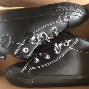 converse girls leather shoes
